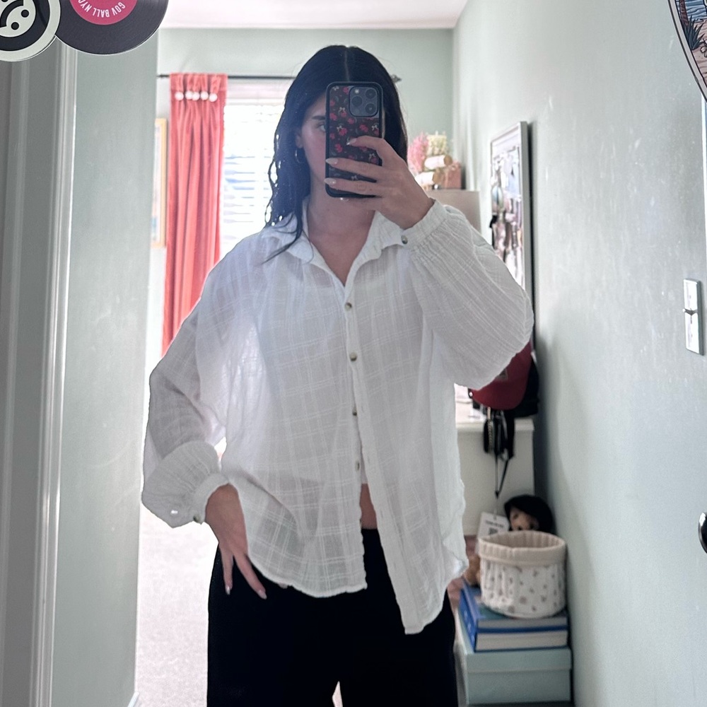 Urban Outfitters White Button-Up Top